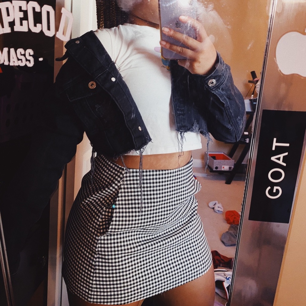 Gingham mini skirt